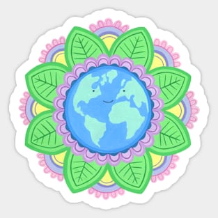 Floral Earth Sticker